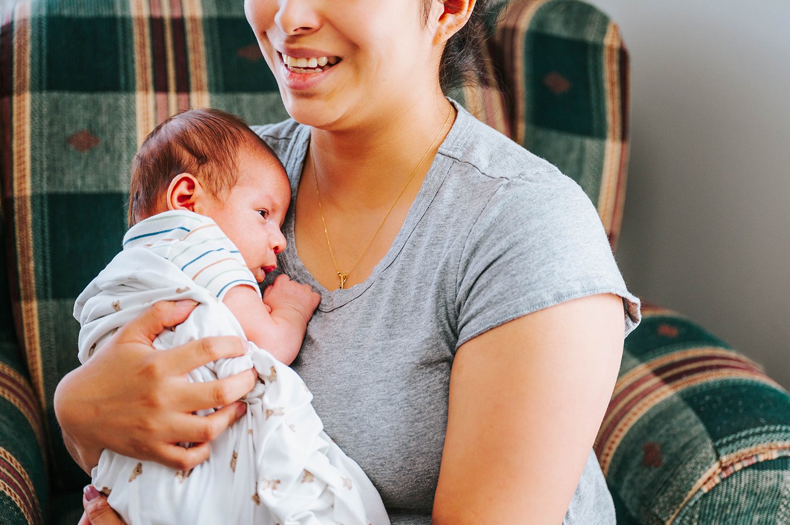 A quiet, tender moment between a mother and her baby